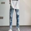 Men's Korean Style Ripped Jeans - Trendy, Handsome, High-Street Fashion for Summer 2023 (Style Code: RK391-P43)