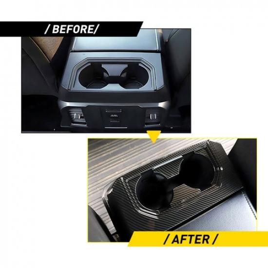 Carbon Fiber Water Cup Holder Trim Cover Fit 2015-2020 Ford F150 Accessories EXD