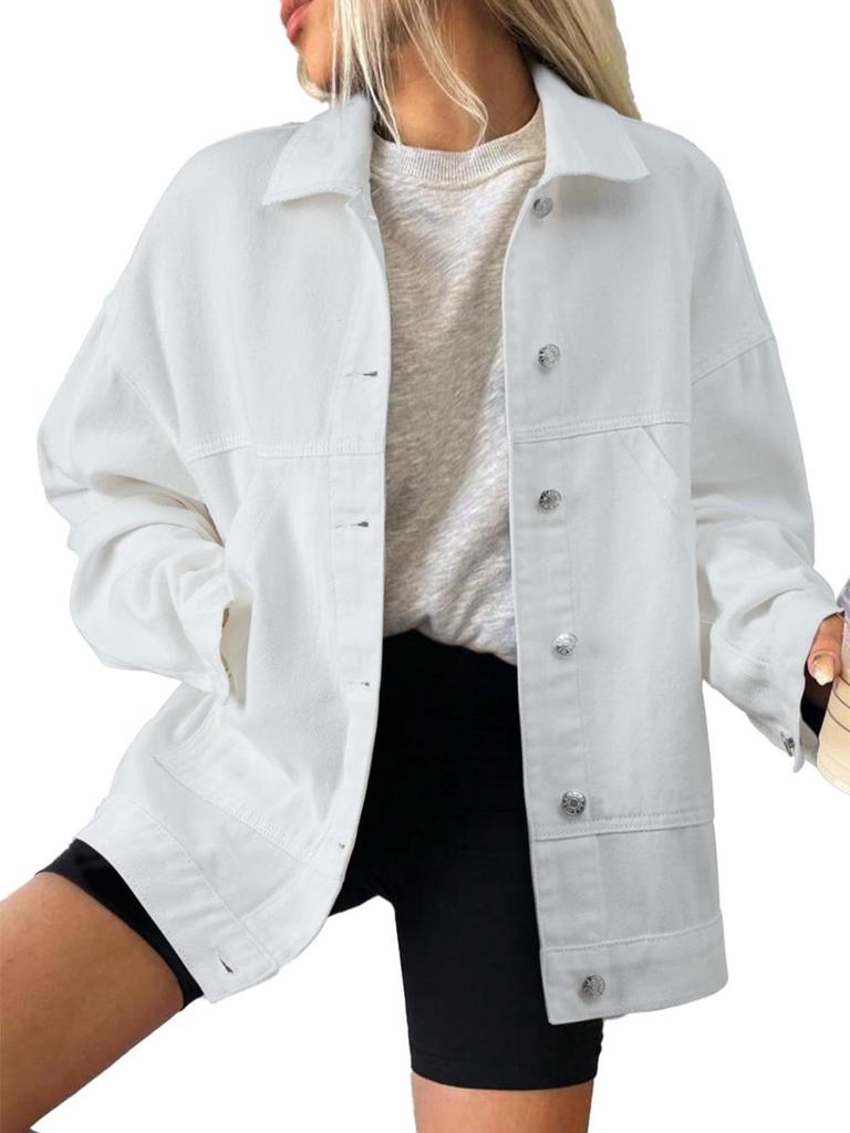 2026 Women’s Loose Denim Jacket with Pockets - European/American Spring & Autumn Style