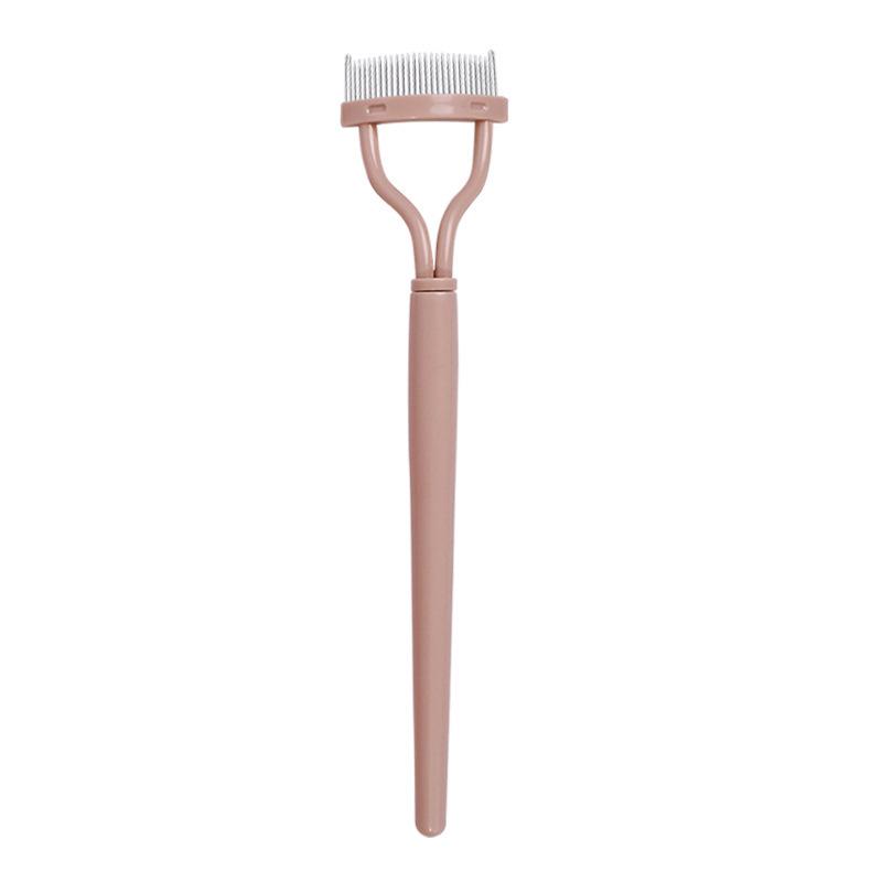 

Portable Semi-Arc Steel Brow Comb & Eyelash Brush абрикосовый