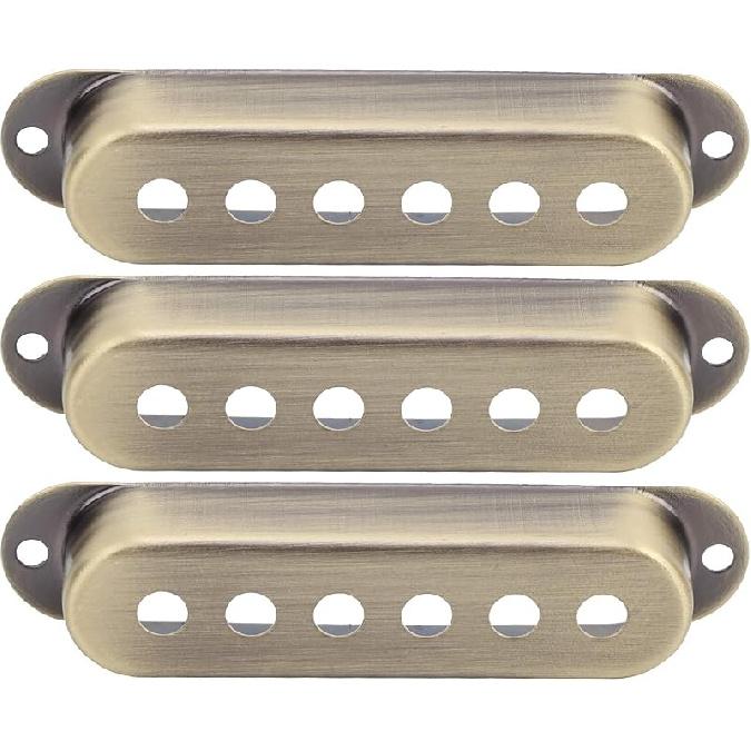 3Pcs Single Pickup Cover Brass 48mm/50mm/52mm Musical Instrument Accessories for SQ Electric Guitar Brass Pickup Cover(Black)