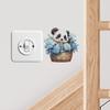 Playful Panda with Flower Basket Switch Plate Sticker Removable Self-Adhesive Decal for Bedroom Living Room Home Decor