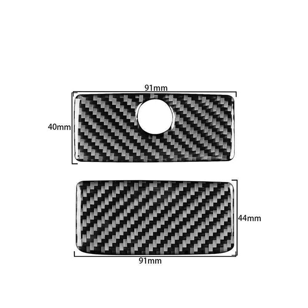 2Pcs Carbon Fiber Glove Box Cover Trim For Silverado GMC SIERRA 2014-2018