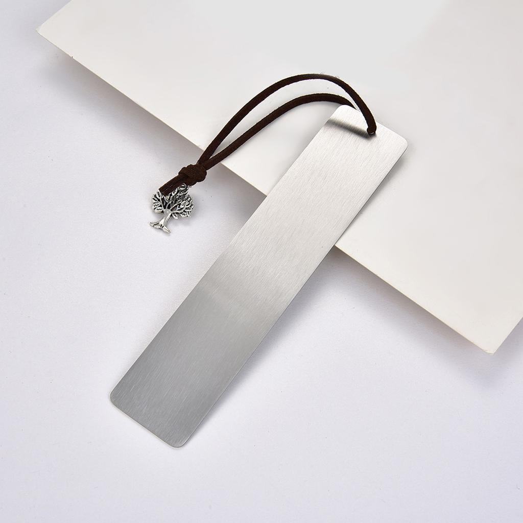 Modern Metal Book Accessory Slim Rectangle Design Leather Fringe Page Marker Decoration Reading Companion