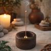 Round Wooden Incense Holder Handmade Incense Base Multi-functional Incense Tray  Tea Ceremony