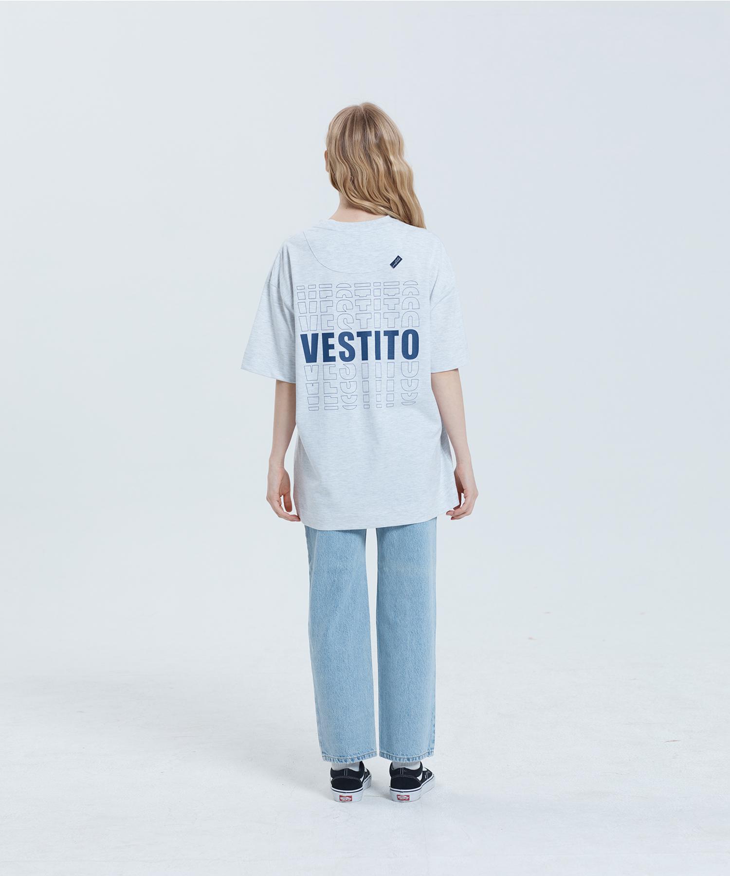 Bestitto Typography Uno Ts(Typography 1 Ts) M/Grey(White)/1(S-M)