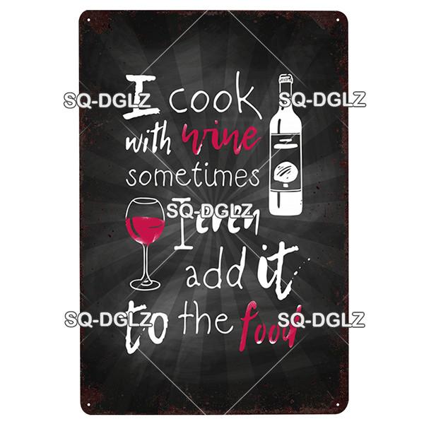 [SQ-DGLZ] Wine Metal Sign Vintage Tin Sign Bar Wall Decor Metal Crafts Home Decor Painting Plaques Art Poster Custom