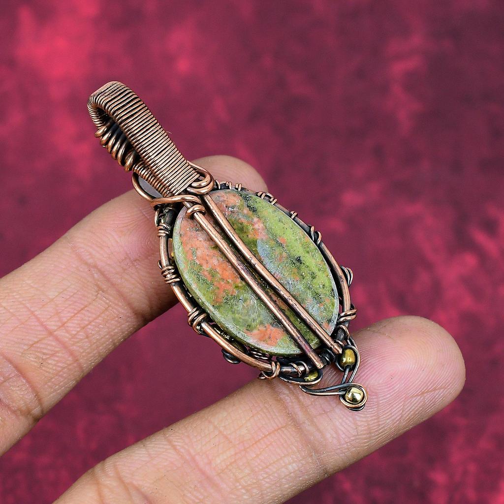 Tree of life unakite pendant copper wire wrapped rainbow moonstone pendant handmade gemstone pendant engagement gifts antique copper jewelry