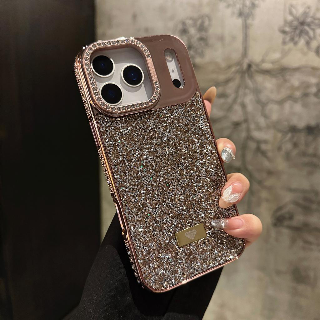Luxury fashion Bling Glitter Phone Case For iPhone 17 Pro Max 16 15 Plus 14 13 12 11 Diamond Cover Protective Shell With bracket