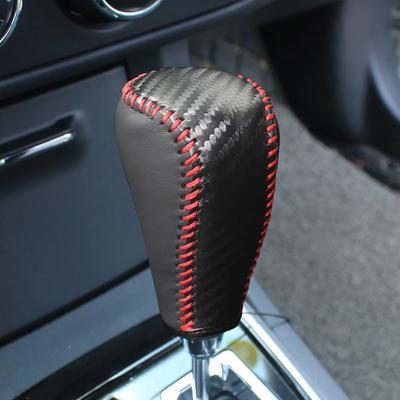 Car PU Leather Gear Shift Knob Cover Gear Shift Non-Slip Grip Handle Protective Covers Manual Speed for Toyota Camry RAV4