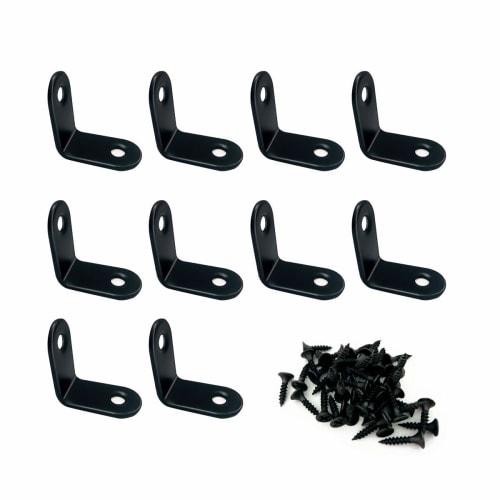 HYWJ L-Shaped Brackets, Black, 30*30*16mm, Stainless Steel Shelf Brackets, Angle Brackets, Furniture Connection Brackets, Reinforcement Brackets, 10 B