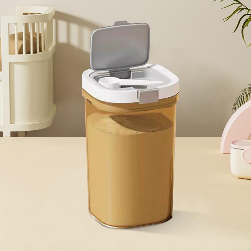 Food Storage Container with Scoop Milk Powder Container Airtight Coffee Canister for Grounds Coffee Tea Sugar Flour Cereal