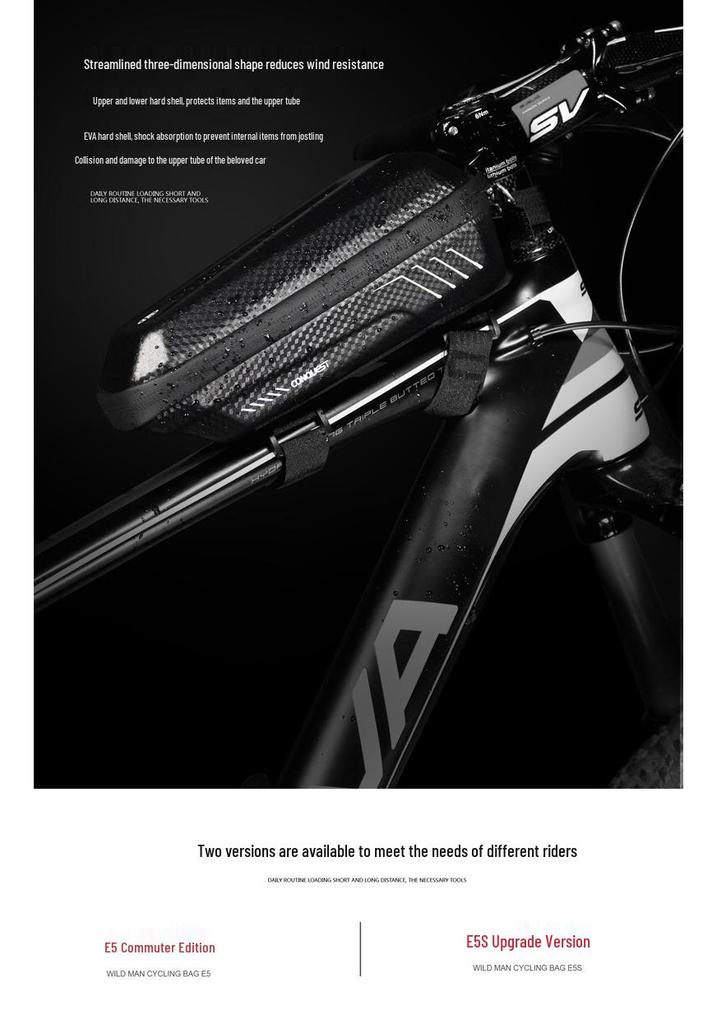Mountain Bike Hard Shell Waterproof Frame & Handlebar Bag