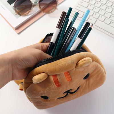 Cartoon Cat Handbook Bag Plush Pencil Bag Stationery Organizer Cosmetic Cases Cat Pencil Bags