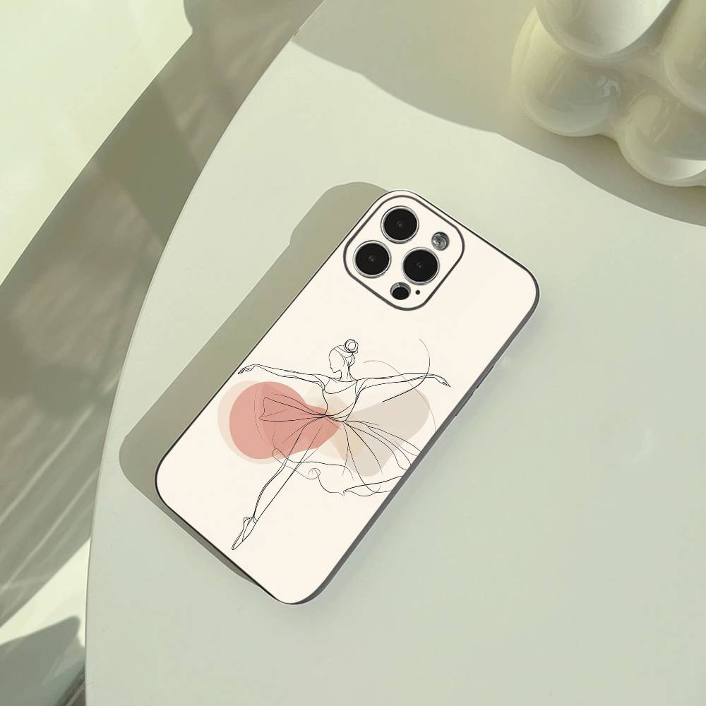 B-Ballet Dance Phone Case For iPhone 17,16,15,14,13,12,11 Pro Max, Lightweight and practical Soft Black Cover