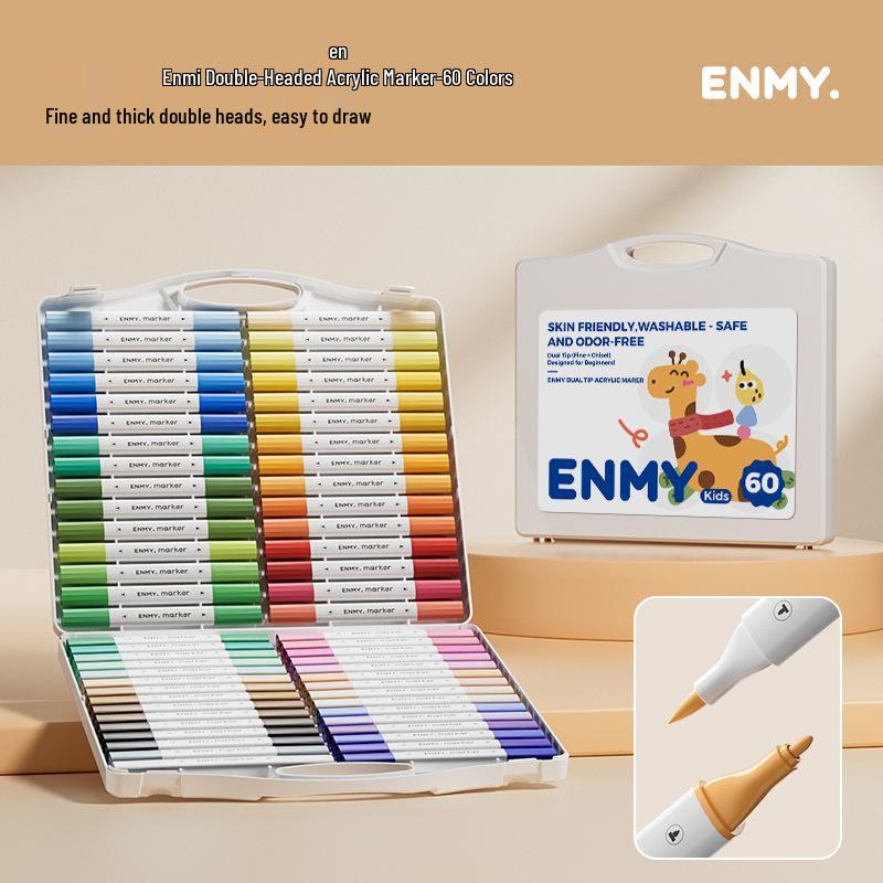 

ENMY Набор моющихся акриловых маркеров White Box для студентов - Художественные маркеры с двойным наконечником