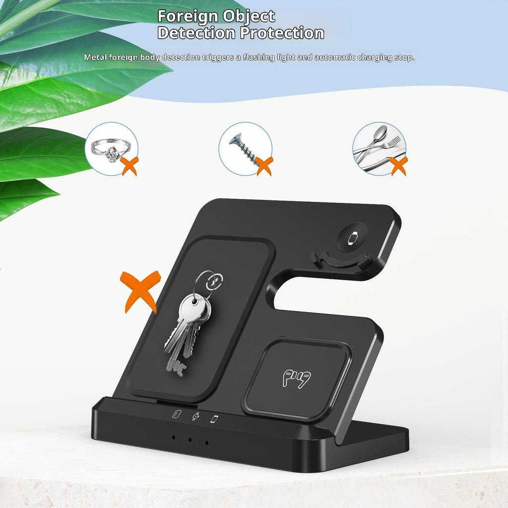 LJ-S80 Foldable Wireless Charger for Phone/Watch/Earbuds Magnetic Fast Charging Dock