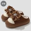 Bow Cotton Slippers Autumn and Winter Thick Bottom Non-slip Home Indoor Household Plush Warm Cotton Mop