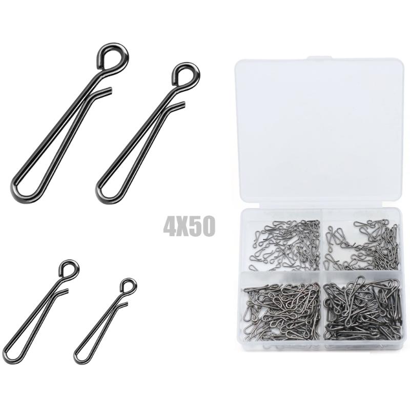 

200pcs Rustproof Fishing Connectors 4 Size Secure Locking Design Fast Attachments for Saltwater Freshwater Angling 1