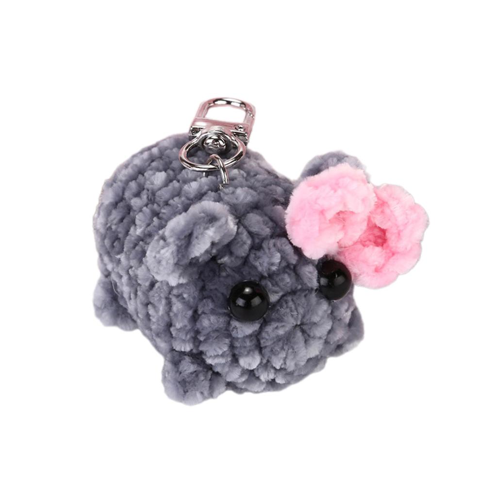 Lovely Squeaky Hamster Keychain with Violin Sound Sturdy Handknittes Plush Toy Charm for Bag and Car Decoration