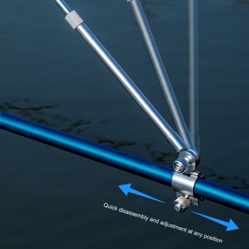 Multi Degree Adjustable Quick Release Fixing Fishing Rod Holder Rear Hanging Bracket Aluminum Rod Holder Stretchable