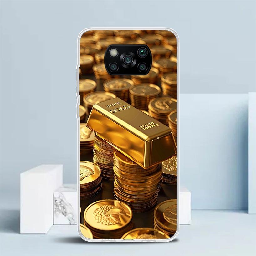 Fine Gold Pattern Printing Soft Cover for Xiaomi Poco F7 Ultra X7 X6 X5 Pro M7 Phone Case Redmi 15 15C 13 13C 12 12C 10 10C Prin
