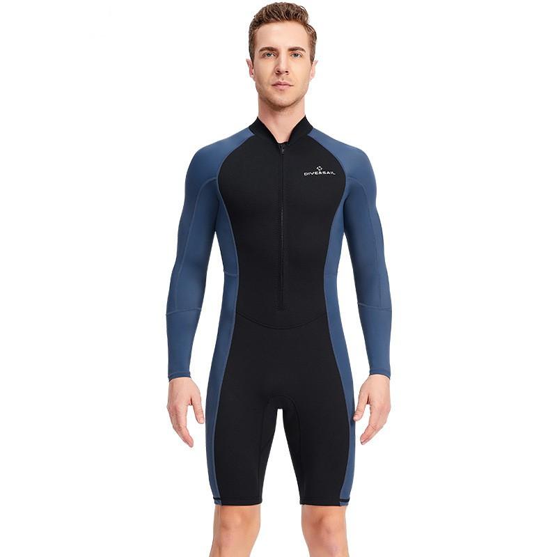 Mens 1.5mm Full Wetsuit Snorkeling Surfing Swimming UV Protection Long Sleeve Dive Suit