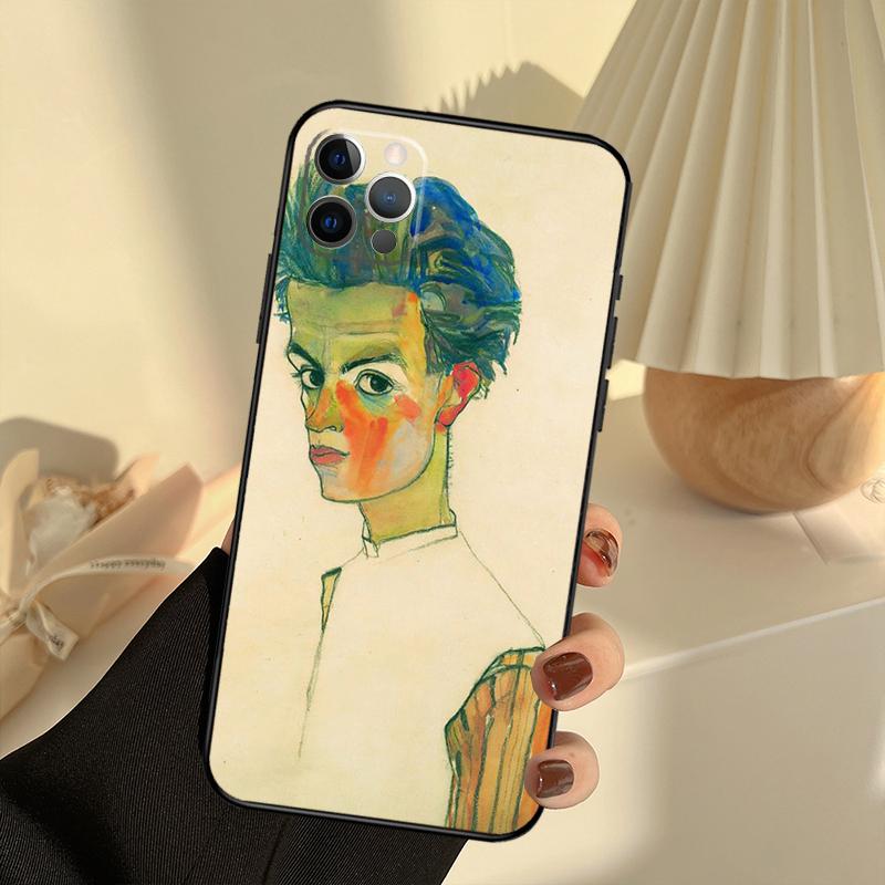 Egon Schiele Phone Case For iPhone 13 16 15 11 12 14 17 Pro Max 12 mini 15 16 Plus 16e 17 Air Cover Funda