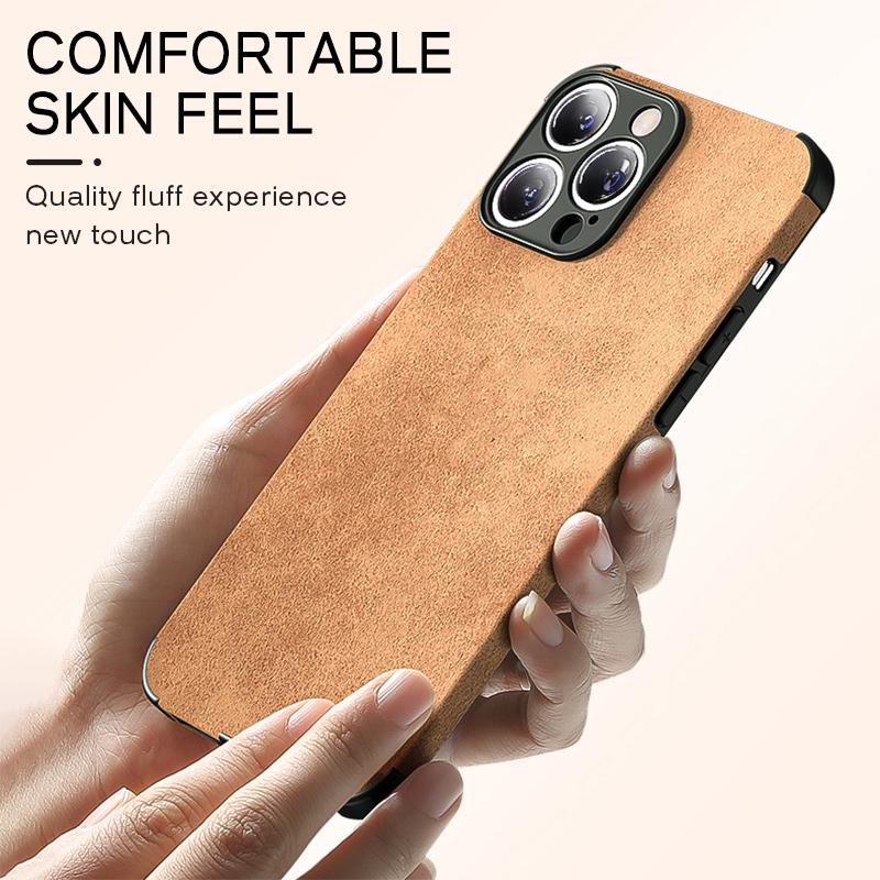 For Iphone 13 Pro Max Lambskin Leather Case For Iphone 14 13 12 11 Pro Max Xr Xs X 14pro Soft Silicone Shockproof Phone Cover