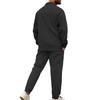 Men's Slim Fit Cardigan Jacket Single-breasted Pocket Long Sleeved Sportswear Elegant Two-Piece Set with Long Pants