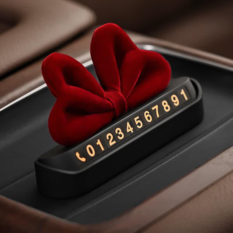Car Bowknot Temporary Parking Number Plate