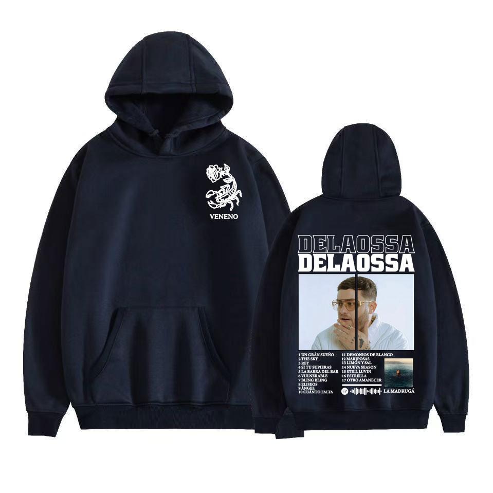 Rapper Delaossa Album Tour 2025 Merch Hoodies Men's Women Harajuku Hip Hop Pop Music Sweatshirts Casual Comfort Oversized Hoodie
