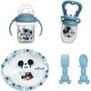 MICKEY 1st Age Meal Pack - 1 Snacker + 1 Bowl with Spoon + 1 Cup with Handle + a Set of 2 Cutlery