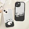 Anime Cute Panda Phone Case Hard Leather For iPhone 16 15 14 13 12 Mini 11 14 Pro Max Xs X Xr 7 8 Plus Fundas