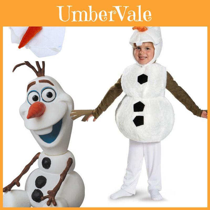 Enchanting Frozen Snowman Olaf Cosplay Costume For Kids Halloween Fancy Dress Up