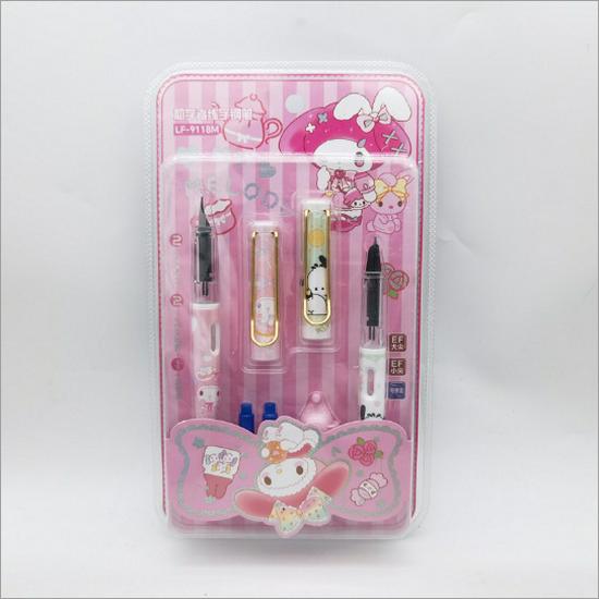 Langlang Mountain Little Monster Erasable Fountain Pen Set for Primary Students, with Correct Posture Design & Replaceable Ink Cartridge.