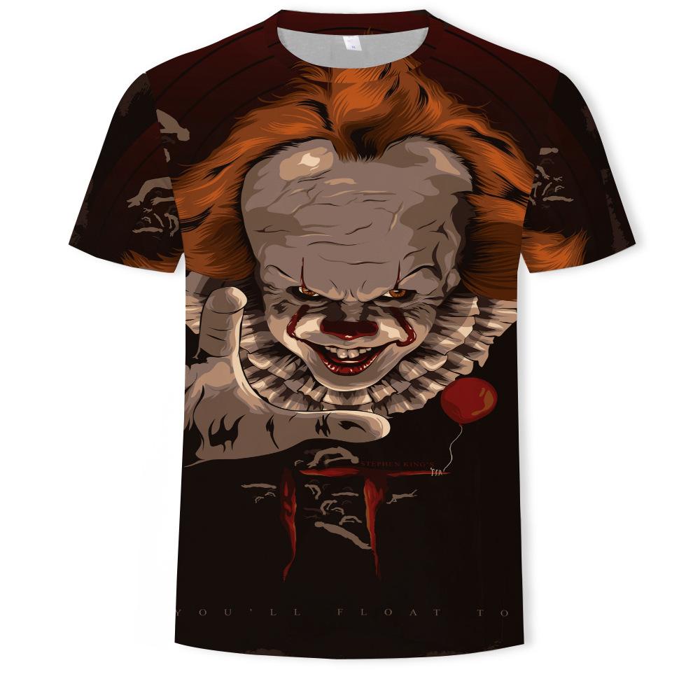 Summer Round Neck 3D Joker Resurrection Night Print Top Fashionable Casual Short Sleeved Men's T-shirts