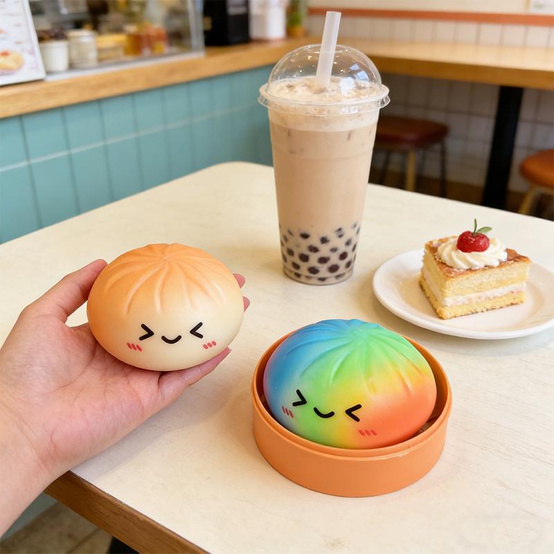 Simulation Rainbow Dumpling Squishy Glitter Pinch Slow Rebound Soft Pressure Ball Office Home Decoration Children Adult Gifts