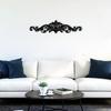 Décoration Murale Volute en Fer Forgé, Élégant Ornement en Filigrane de Métal Noir pour Salon, Cadeau pour Amateurs de Maison