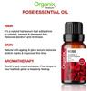 Organix Treasure Rose Essential Oil Pure and Natural Therapeutic Grade Steam Distilled Oil for Skin Care, Hair Care, and Aromatherapy, 15ML