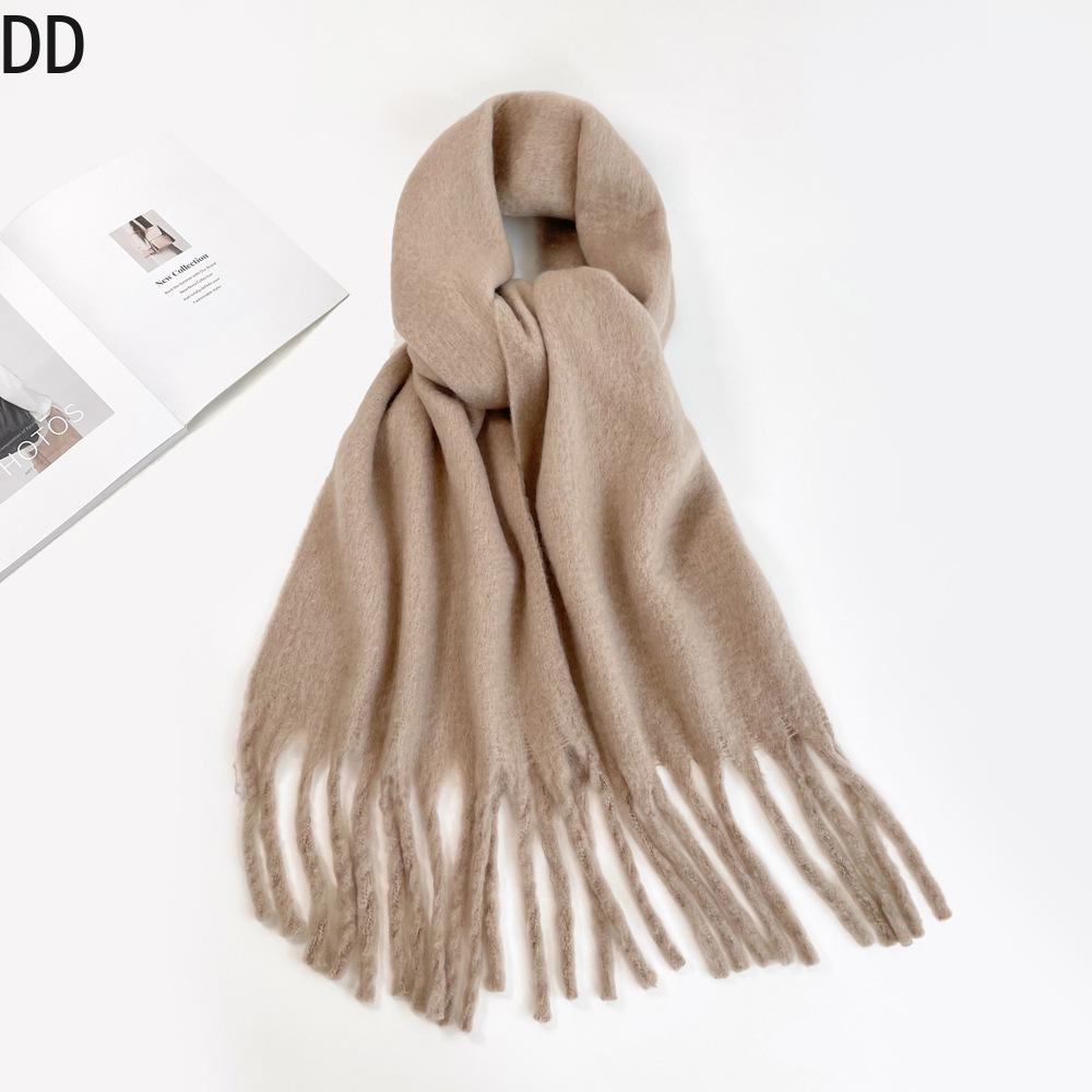 Chic Women Scarf Autumn Winter Mohair Versatile Luxury Green European Shawl Female Soft Warm Thermal Muffler Ladies Y2K Style