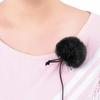 COMICA Lapel Microphone Wind Muffs (3-Pack, Black) - Adjustable Size, Fall Prevention, Outdoor Lapel Microphone Windscreen, Fur Windscreen for Clip-On