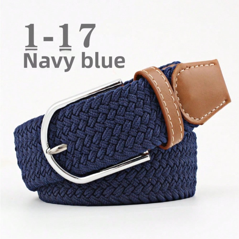 Ladies Belt, Men's Elastic Belt, Casual Elastic Knitted Pin Buckle Belt