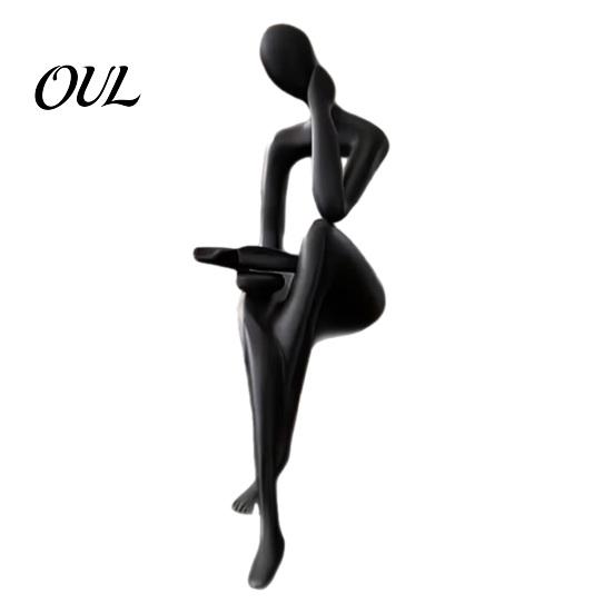 Abstract Line Art Sculpture 3D Printed Thinker Figurines Ornaments, Minimalist Sculptures for Home Office Bookcase Decor, Nordic Style Literary Gifts