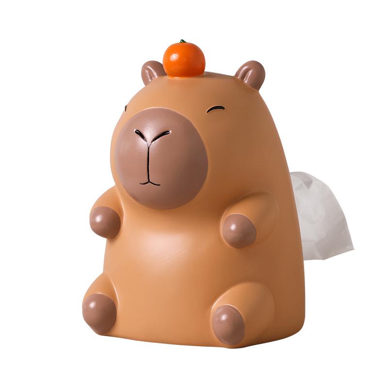 Capybara Cartoon Tissue Box - Cute Creative Desktop Paper Storage for Living Room