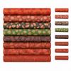 8 Red Maple Leaf Print Fabric Squares for Patchwork, Fall Sewing and Quilting, DIY