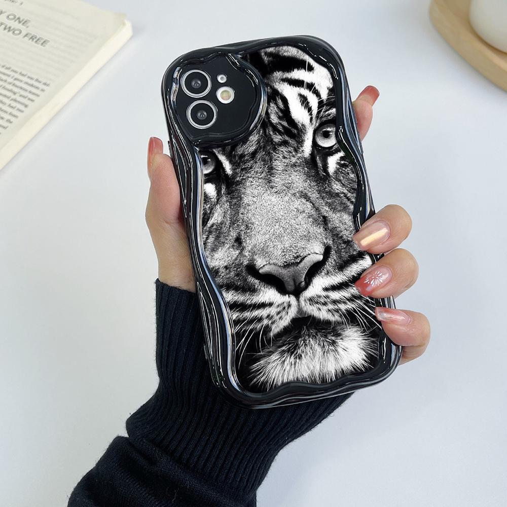 LZ30 Tiger Lion Cat Clear Soft Wave Phone Cases for Xiaomi 11 Lite Redmi Note 13 12 8 Pro 9 12C A3 Infinix Smart 8 Tecno Protection Back Cover