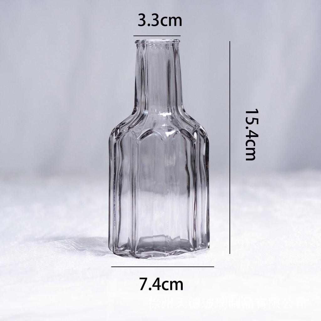 Nordic Retro Glass Vase - Mini Decorative Hydroponic Bottle for Living Room Decor