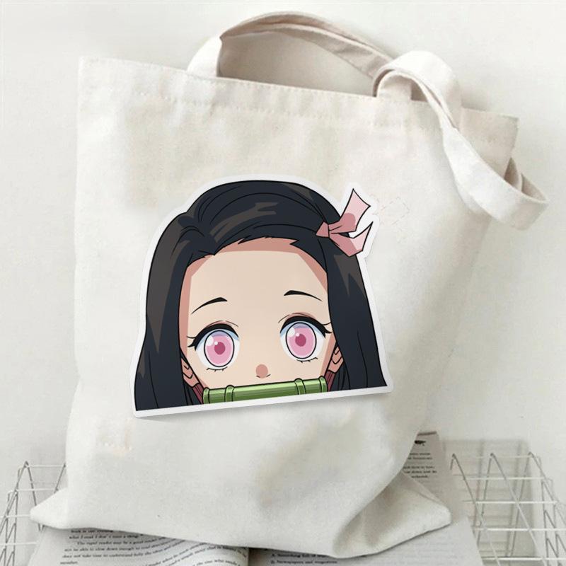 Japan cartoon comics Nezuko Kamado Demon Slayer Print Canvas Bag Stylish Women's Handbag Large Capacity Casual Shoulder Bag 7561 KTB