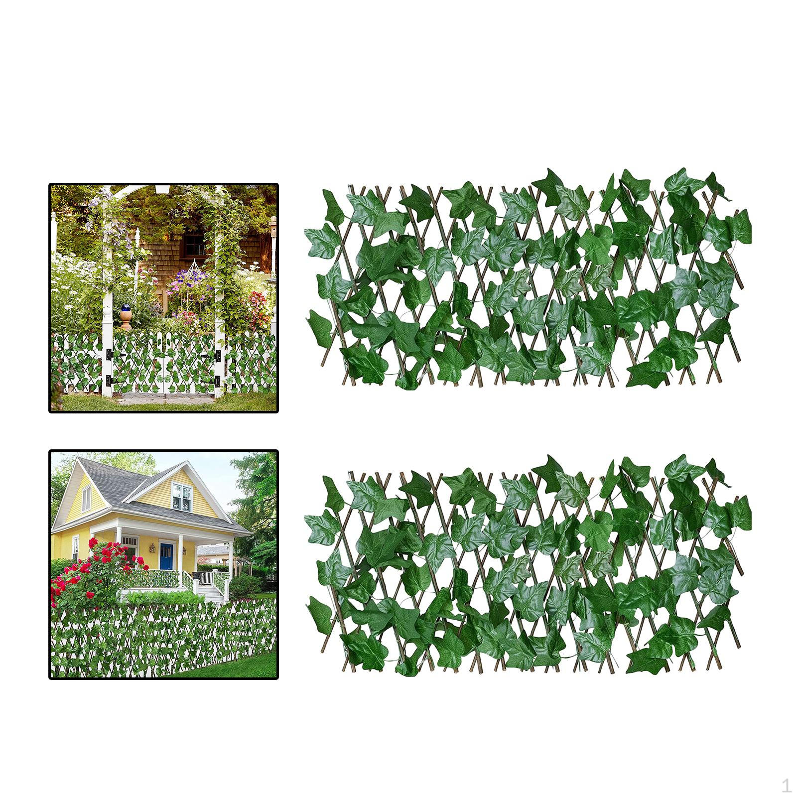 

15.75 X 8.27 Inch Extendable/Expandable Faux Ivy Fence Panel 2pcs